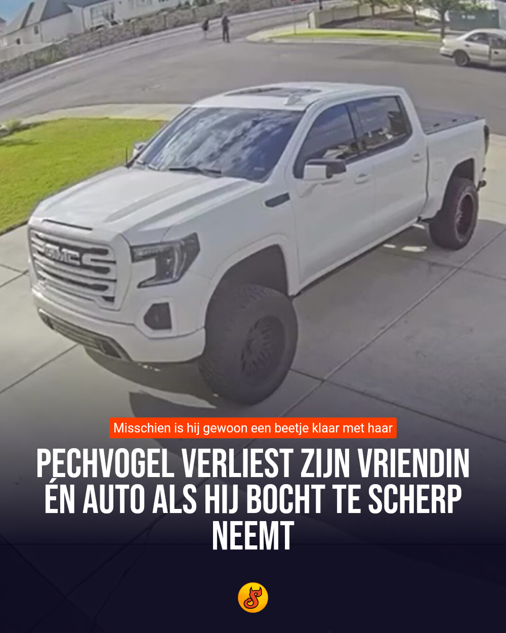 Pechvogel verliest zijn vriendin én auto als hij bocht te scherp neemt