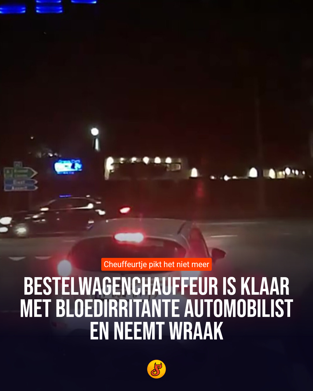 Bestelwagenchauffeur is klaar met bloedirritante automobilist en neemt wraak