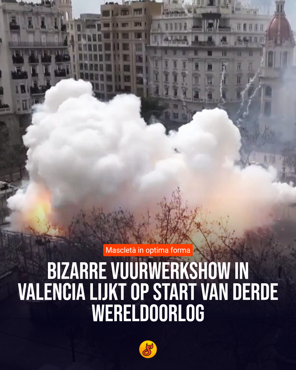 Bizarre vuurwerkshow in Valencia lijkt op start van Derde Wereldoorlog