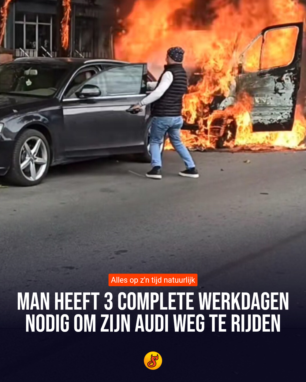 Man heeft 3 complete werkdagen nodig om zijn Audi weg te rijden