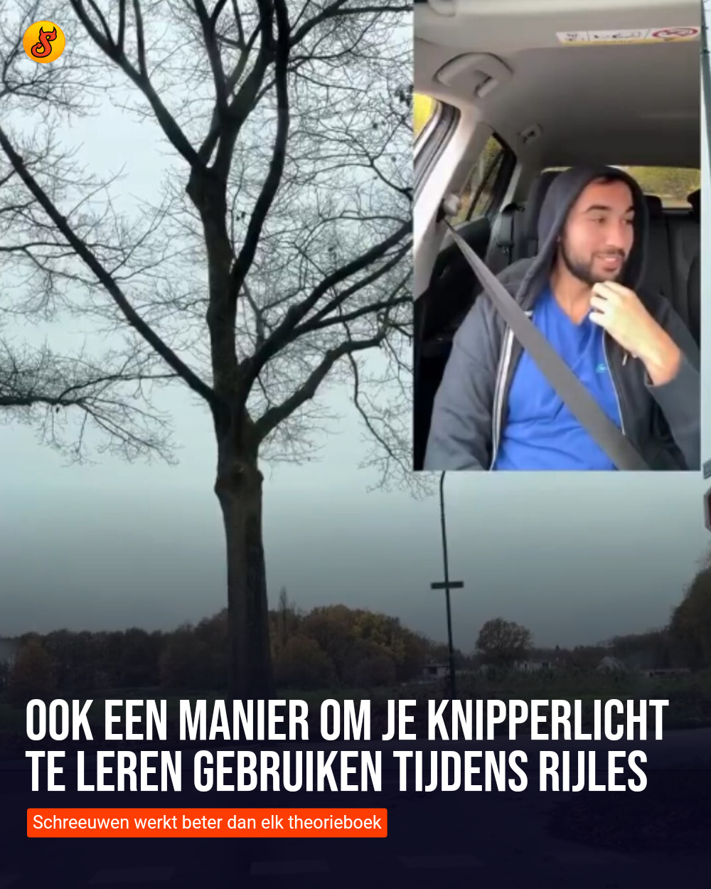 Ook een manier om je knipperlicht te leren gebruiken tijdens rijles