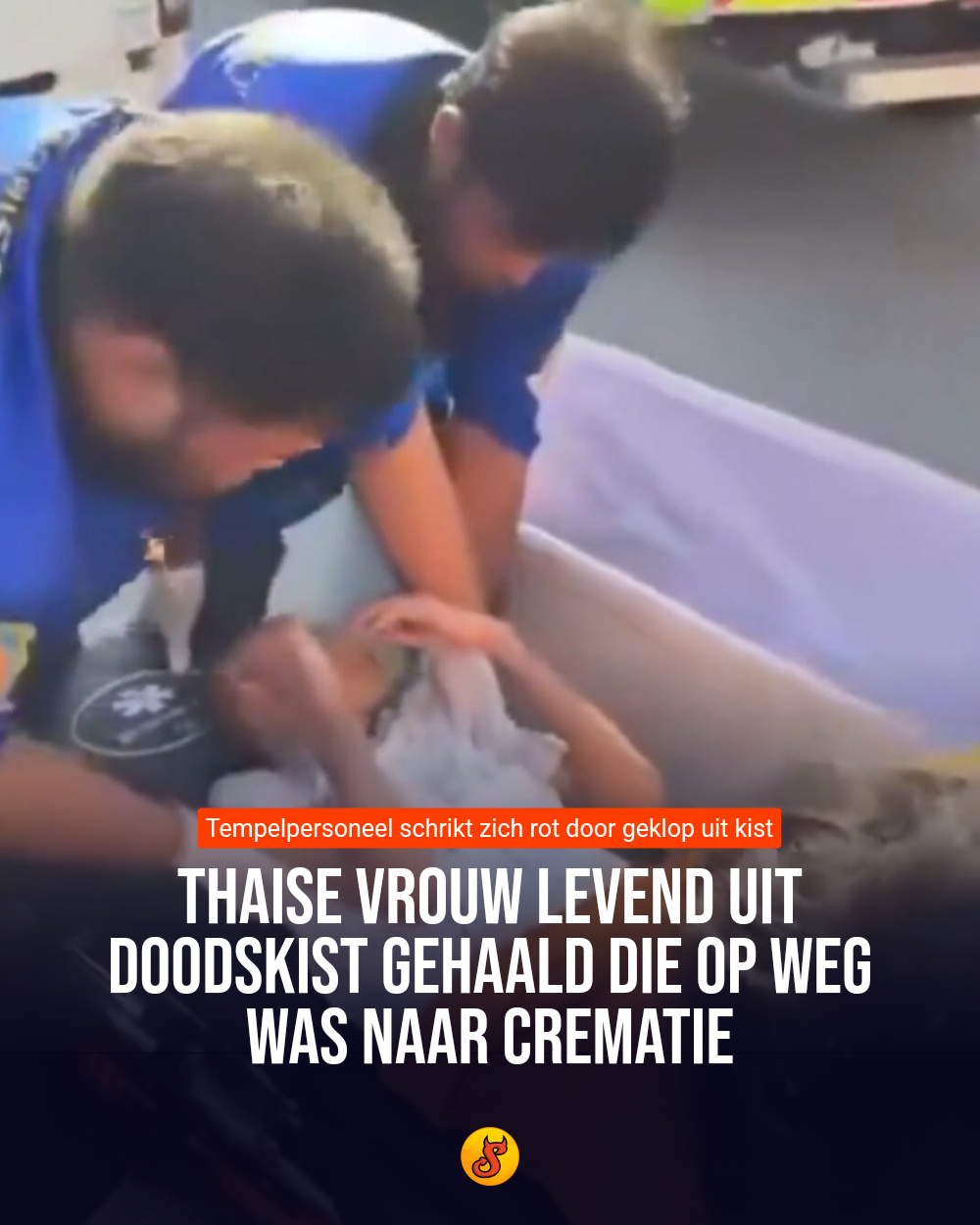 Thaise vrouw levend uit doodskist gehaald die op weg was naar crematie
