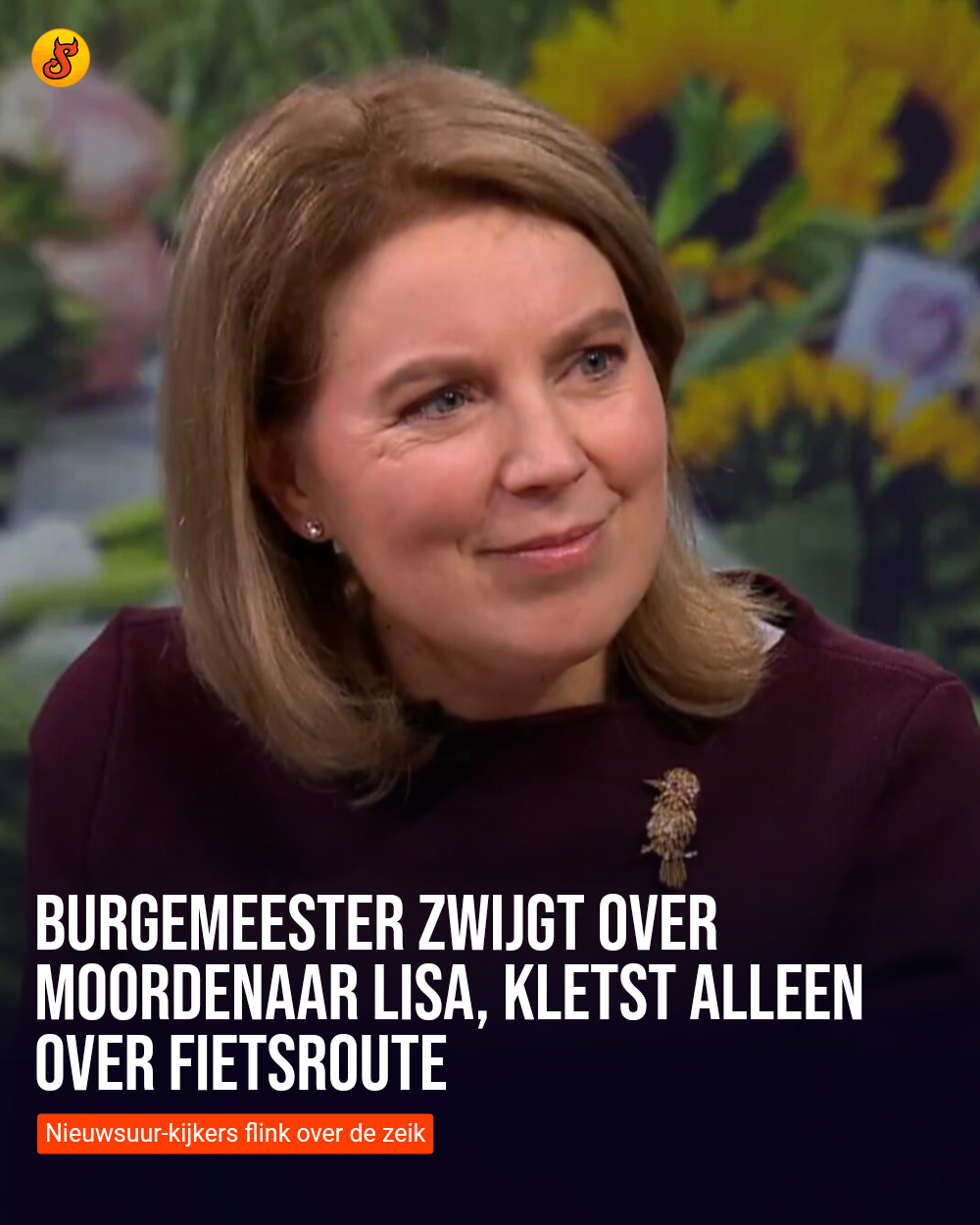Burgemeester zwijgt over moordenaar Lisa, kletst alleen over fietsroute