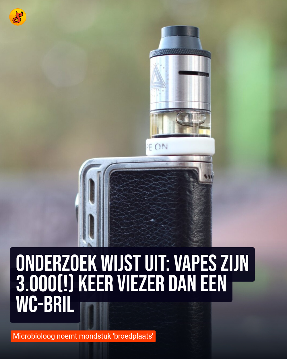 Onderzoek wijst uit: Vapes zijn 3.000(!) keer viezer dan een wc-bril