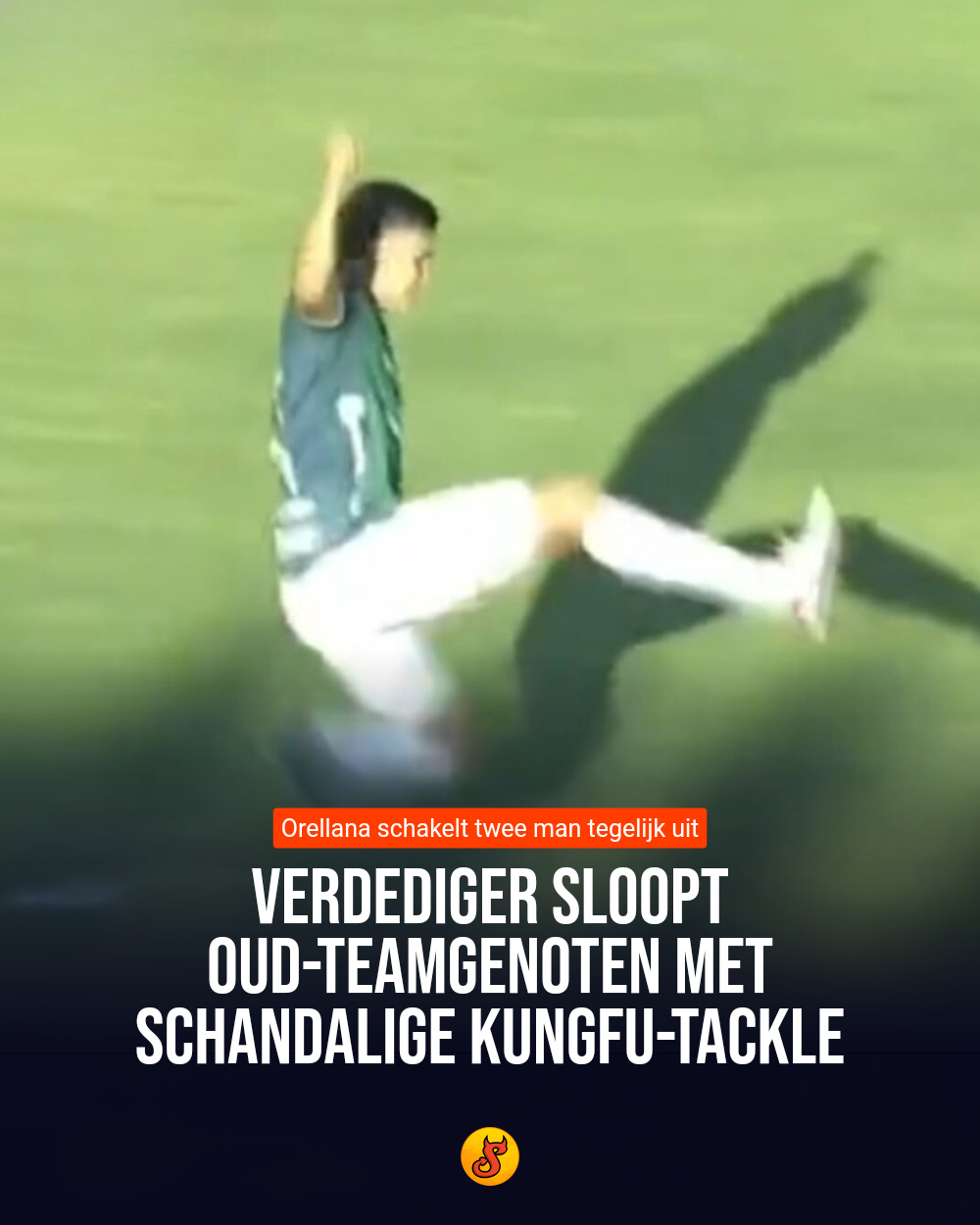Verdediger sloopt oud-teamgenoten met schandalige kungfu-tackle