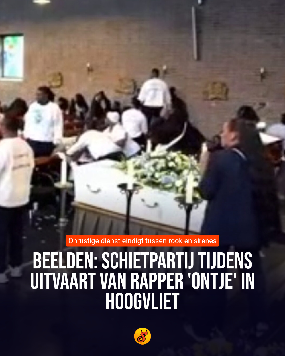 Beelden: Schietpartij tijdens uitvaart van rapper 'Ontje' in Hoogvliet