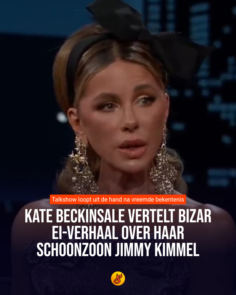 Kate Beckinsale vertelt bizar ei-verhaal over haar schoonzoon Jimmy Kimmel