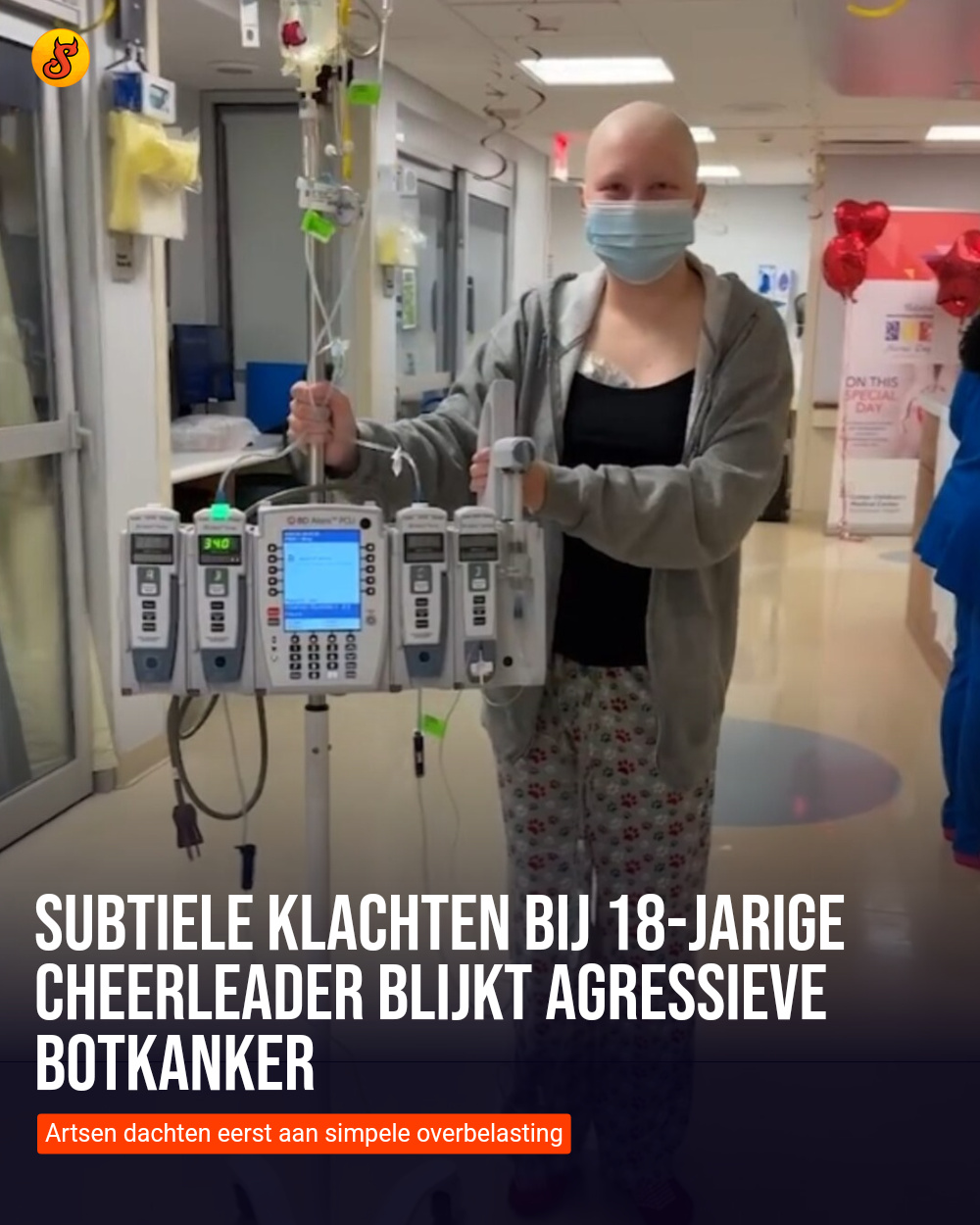 Subtiele klachten bij 18-jarige cheerleader blijkt agressieve botkanker