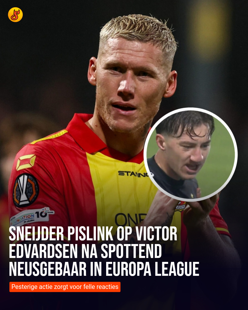 Sneijder pislink op Victor Edvardsen na spottend neusgebaar in Europa League
