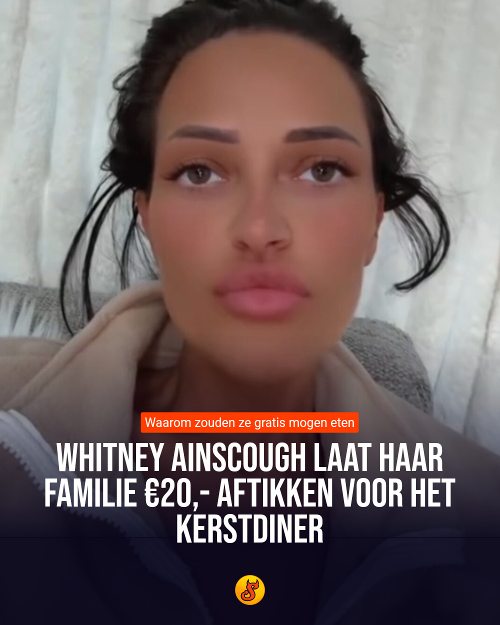 Whitney Ainscough laat haar familie €20,- aftikken voor het kerstdiner