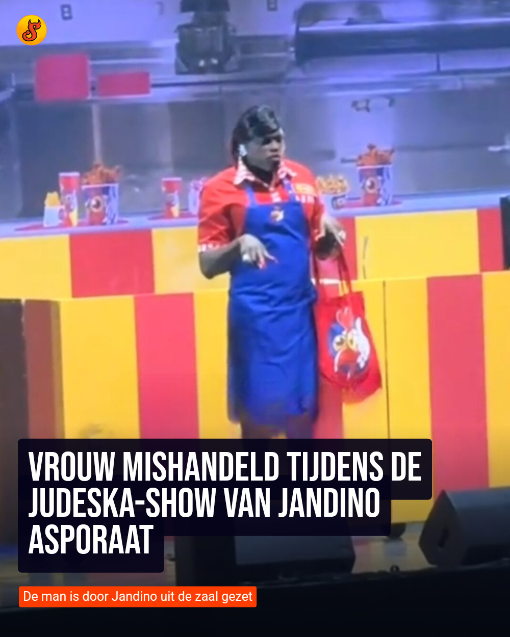 Vrouw mishandeld tijdens de Judeska-show van Jandino Asporaat