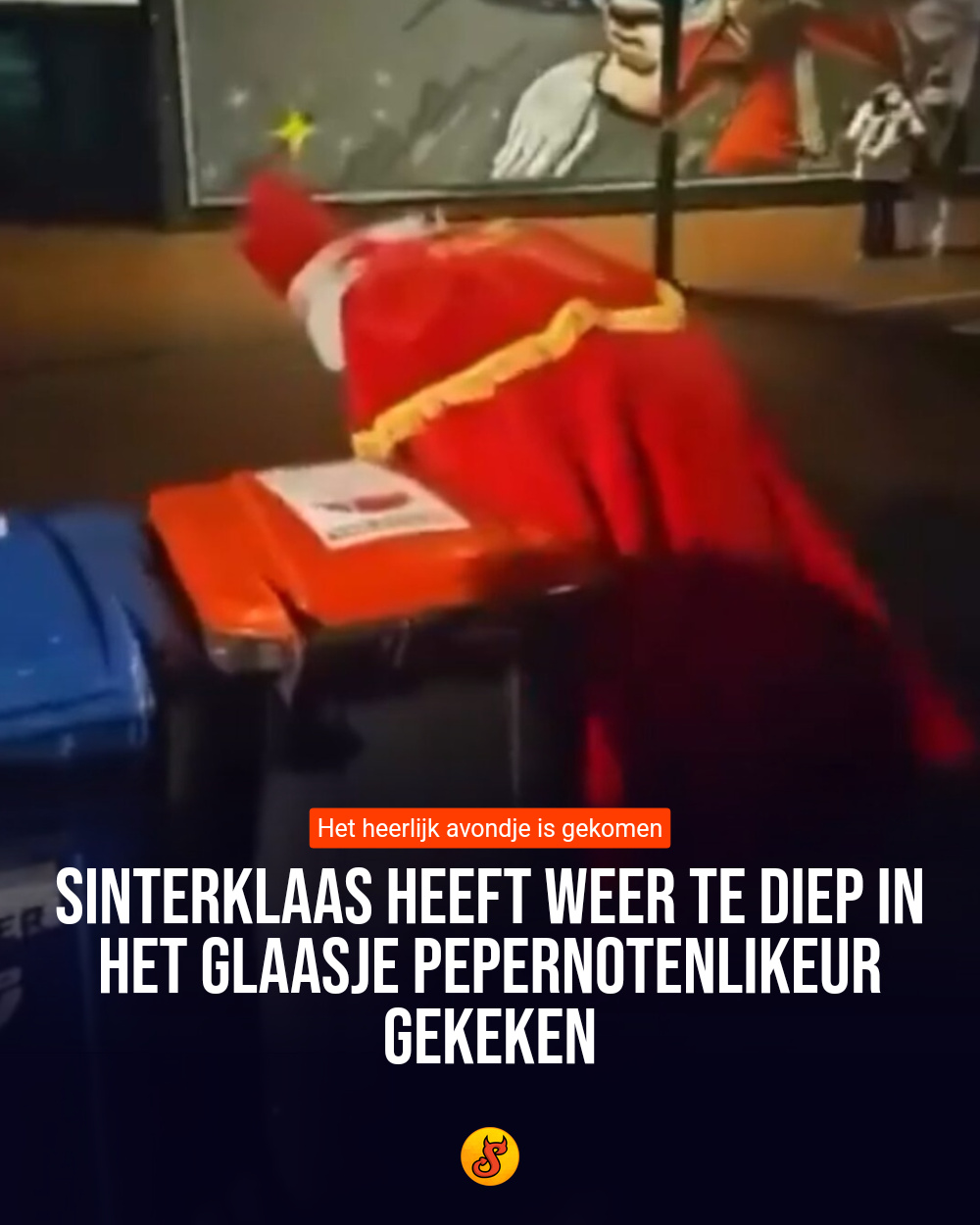 Sinterklaas heeft weer te diep in het glaasje pepernotenlikeur gekeken