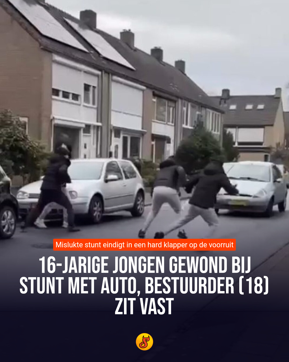 16-jarige jongen gewond bij stunt met auto, bestuurder (18) zit vast