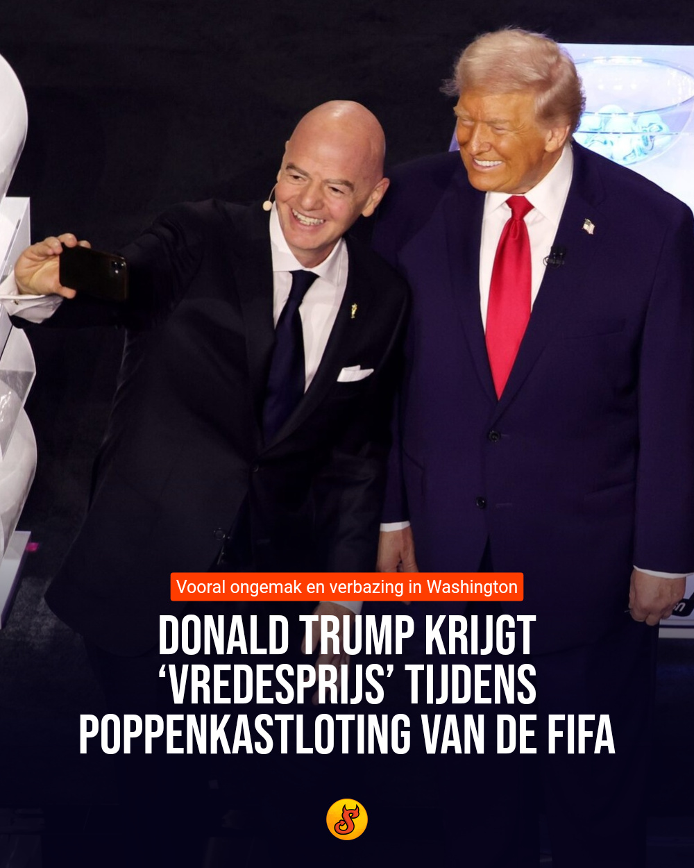Donald Trump krijgt ‘Vredesprijs’ tijdens poppenkastloting van de FIFA