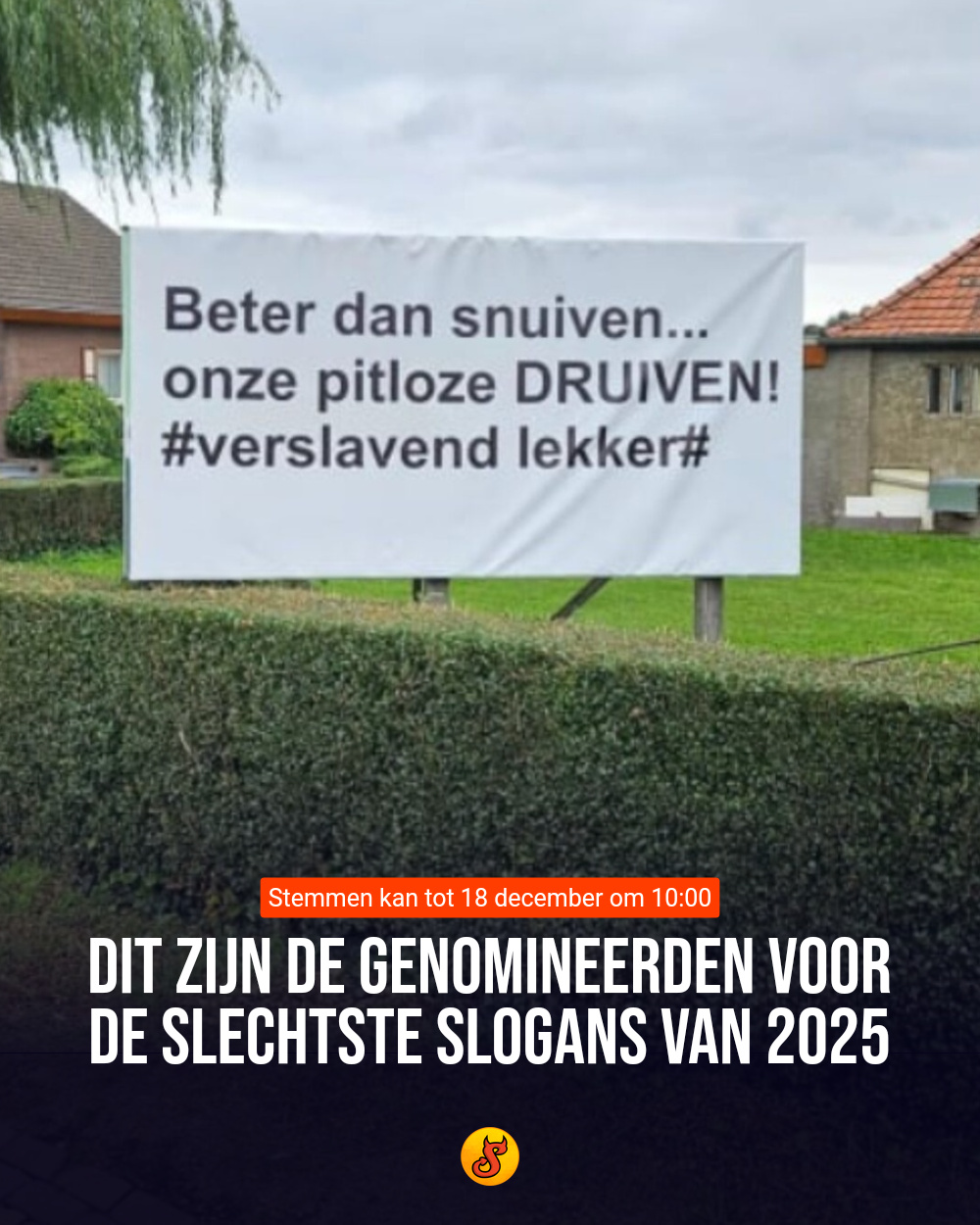 Dit zijn de genomineerden voor de slechtste slogans van 2025