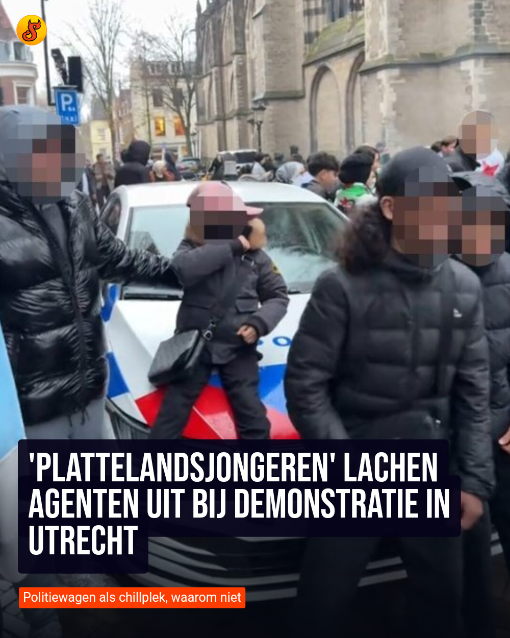 'Plattelandsjongeren' lachen agenten uit bij demonstratie in Utrecht