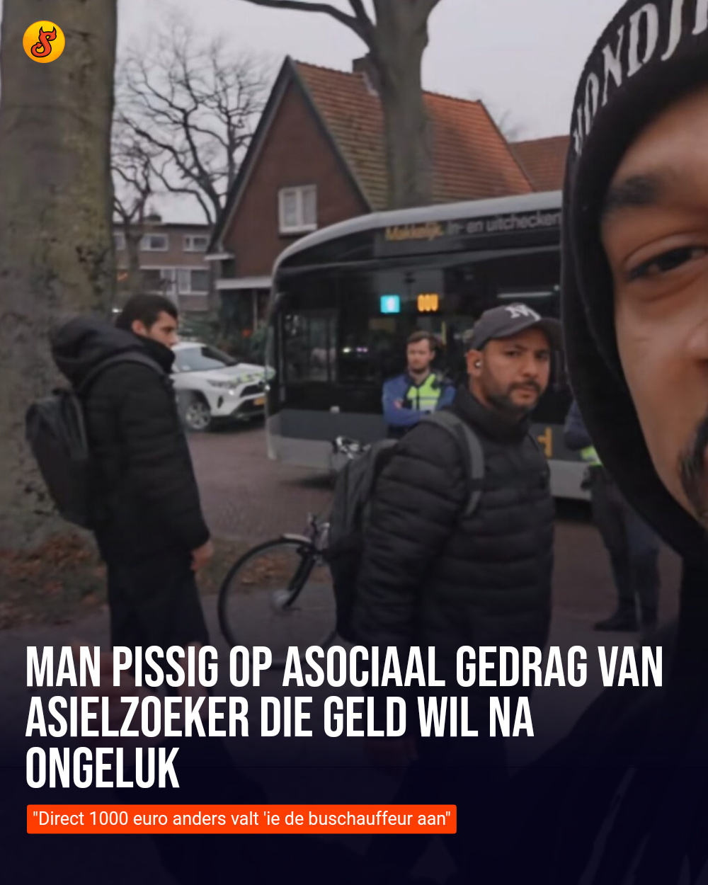 Man pissig op asociaal gedrag van asielzoeker die geld wil na ongeluk