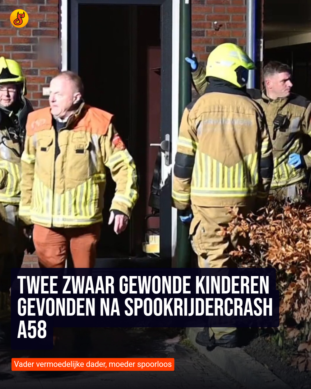 Twee zwaar gewonde kinderen gevonden na spookrijdercrash A58