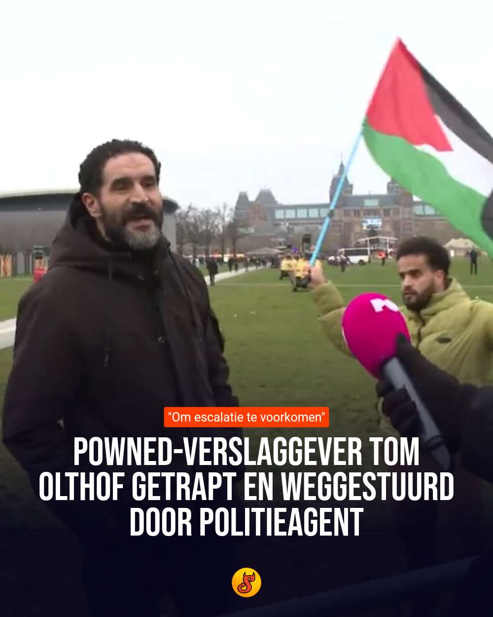 PowNed-verslaggever Tom Olthof getrapt en weggestuurd door politieagent