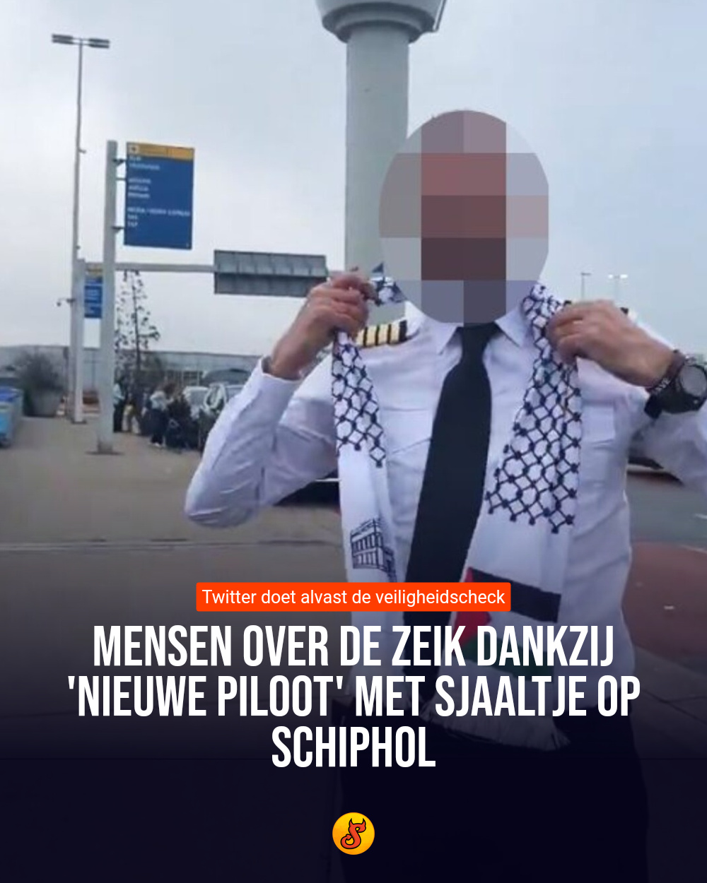 Mensen over de zeik dankzij 'nieuwe piloot' met sjaaltje op Schiphol