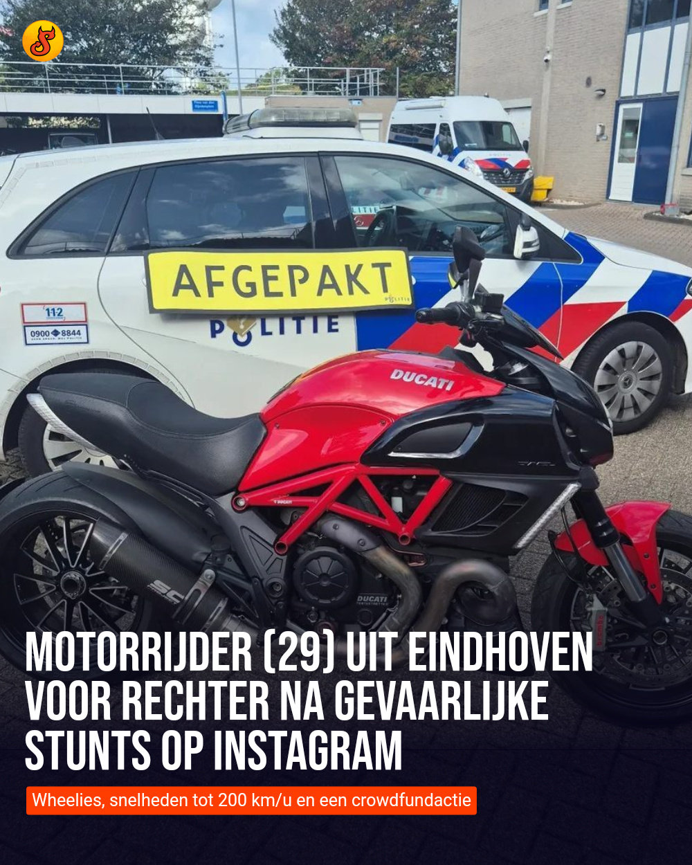 Motorrijder (29) uit Eindhoven voor rechter na gevaarlijke stunts op Instagram