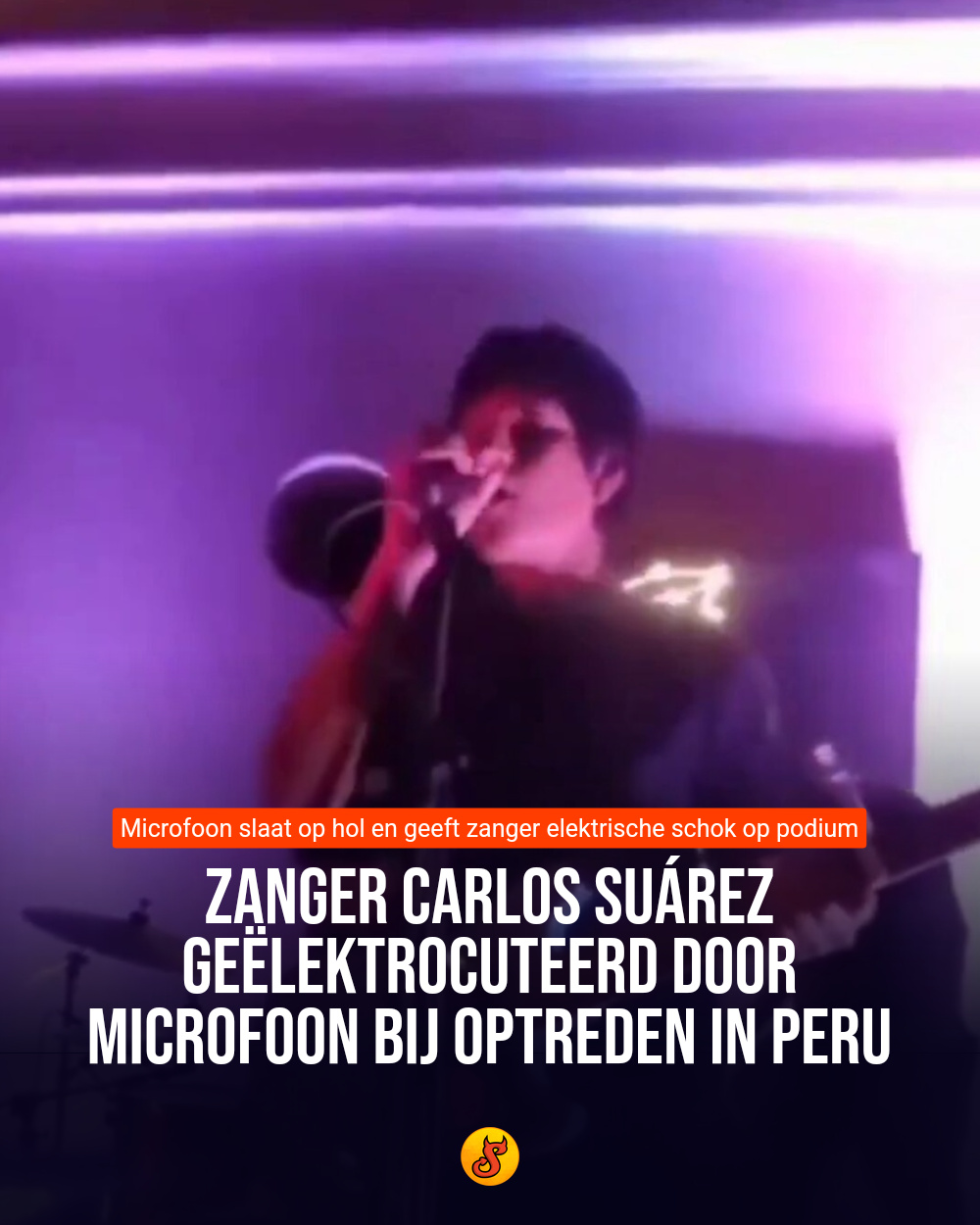 Zanger Carlos Suárez geëlektrocuteerd door microfoon bij optreden in Peru