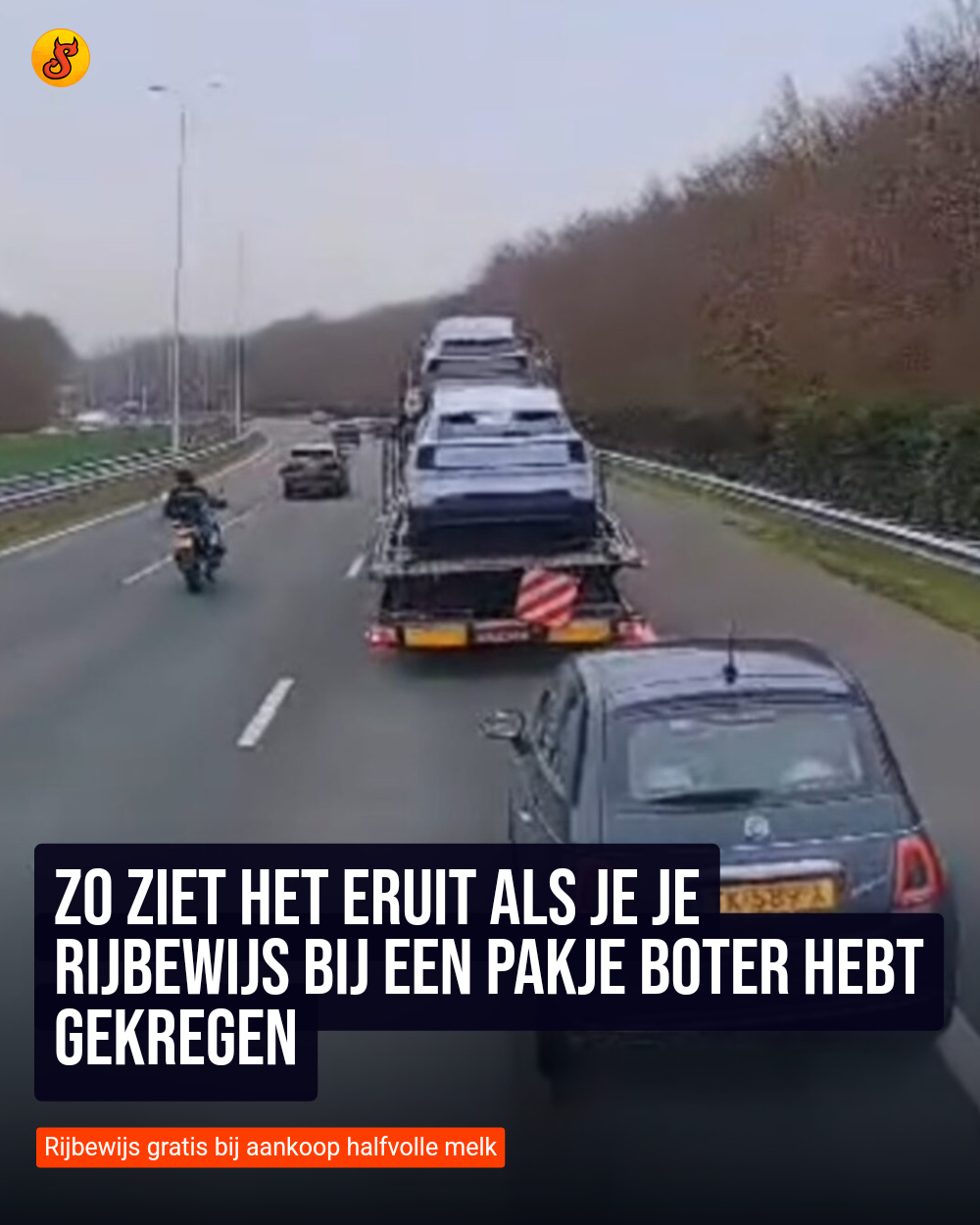 Zo ziet het eruit als je je rijbewijs bij een pakje boter hebt gekregen