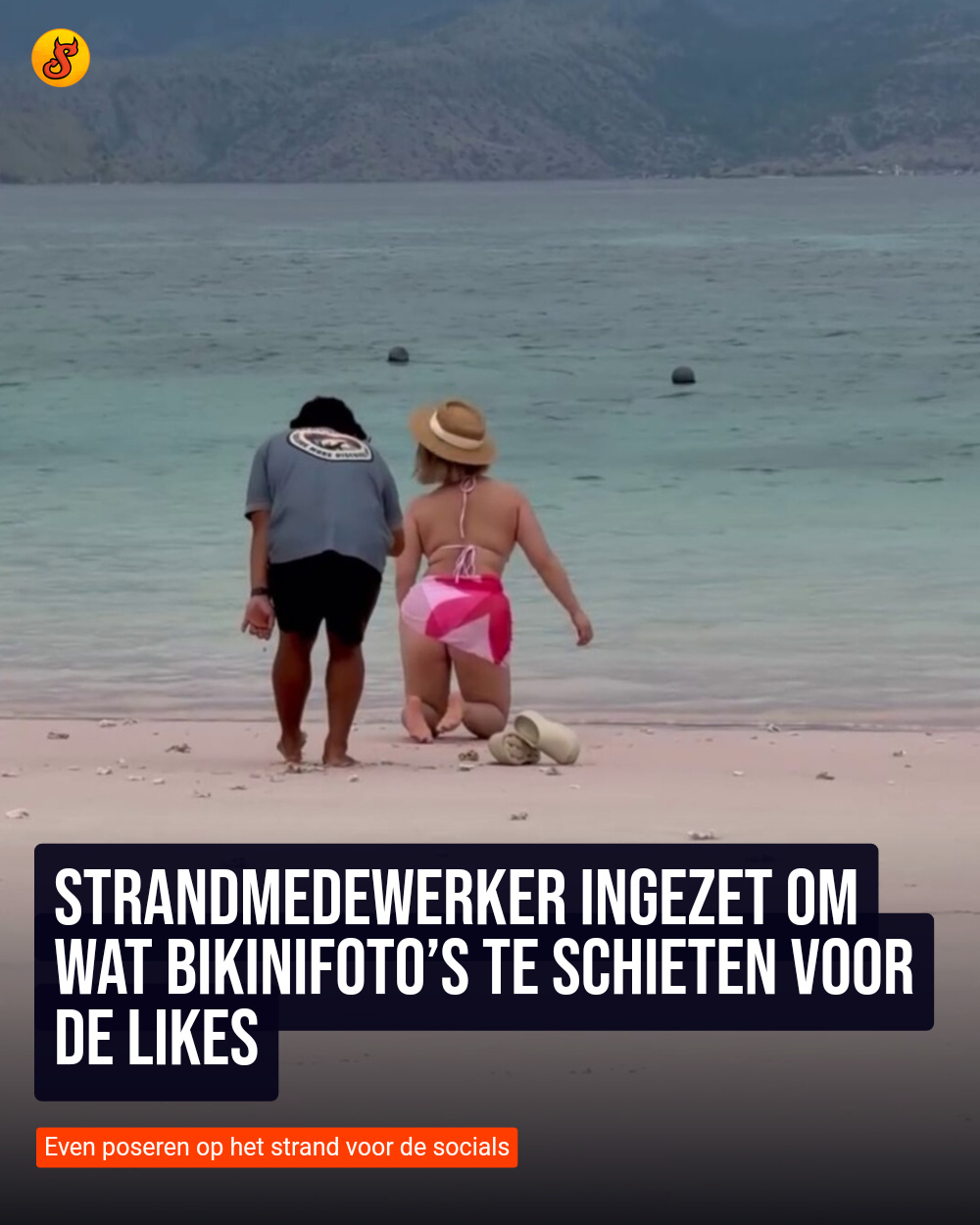 Strandmedewerker ingezet om wat bikinifoto’s te schieten voor de likes