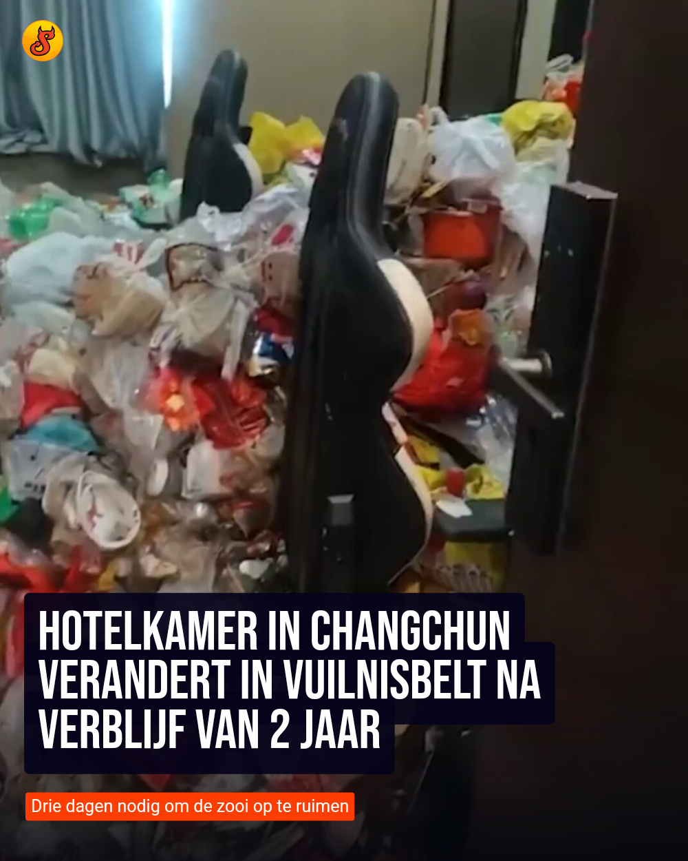 Hotelkamer in Changchun verandert in vuilnisbelt na verblijf van 2 jaar