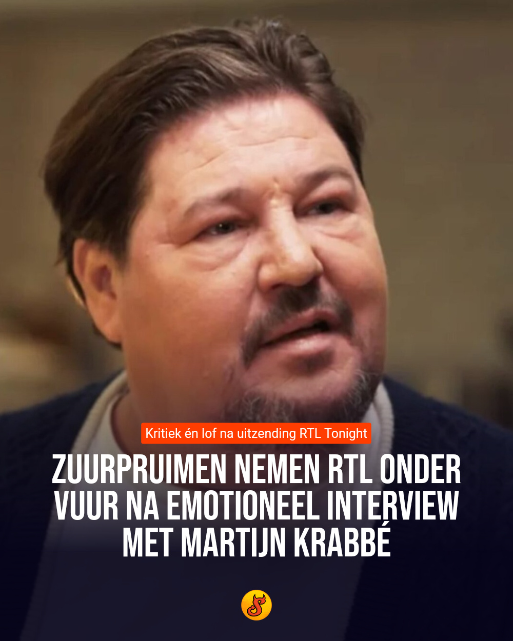 Zuurpruimen nemen RTL onder vuur na emotioneel interview met Martijn Krabbé
