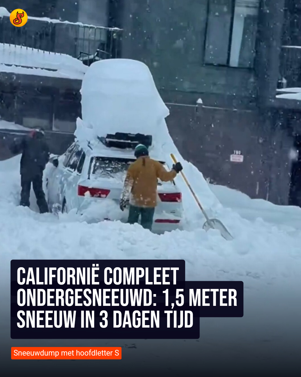 Californië compleet ondergesneeuwd: 1,5 meter sneeuw in 3 dagen tijd