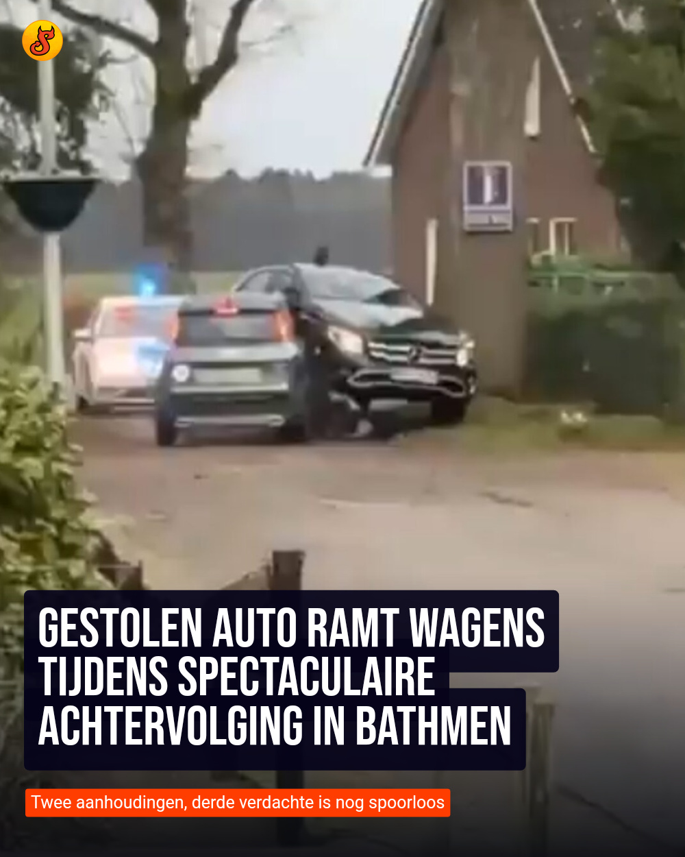 Gestolen auto ramt wagens tijdens spectaculaire achtervolging in Bathmen