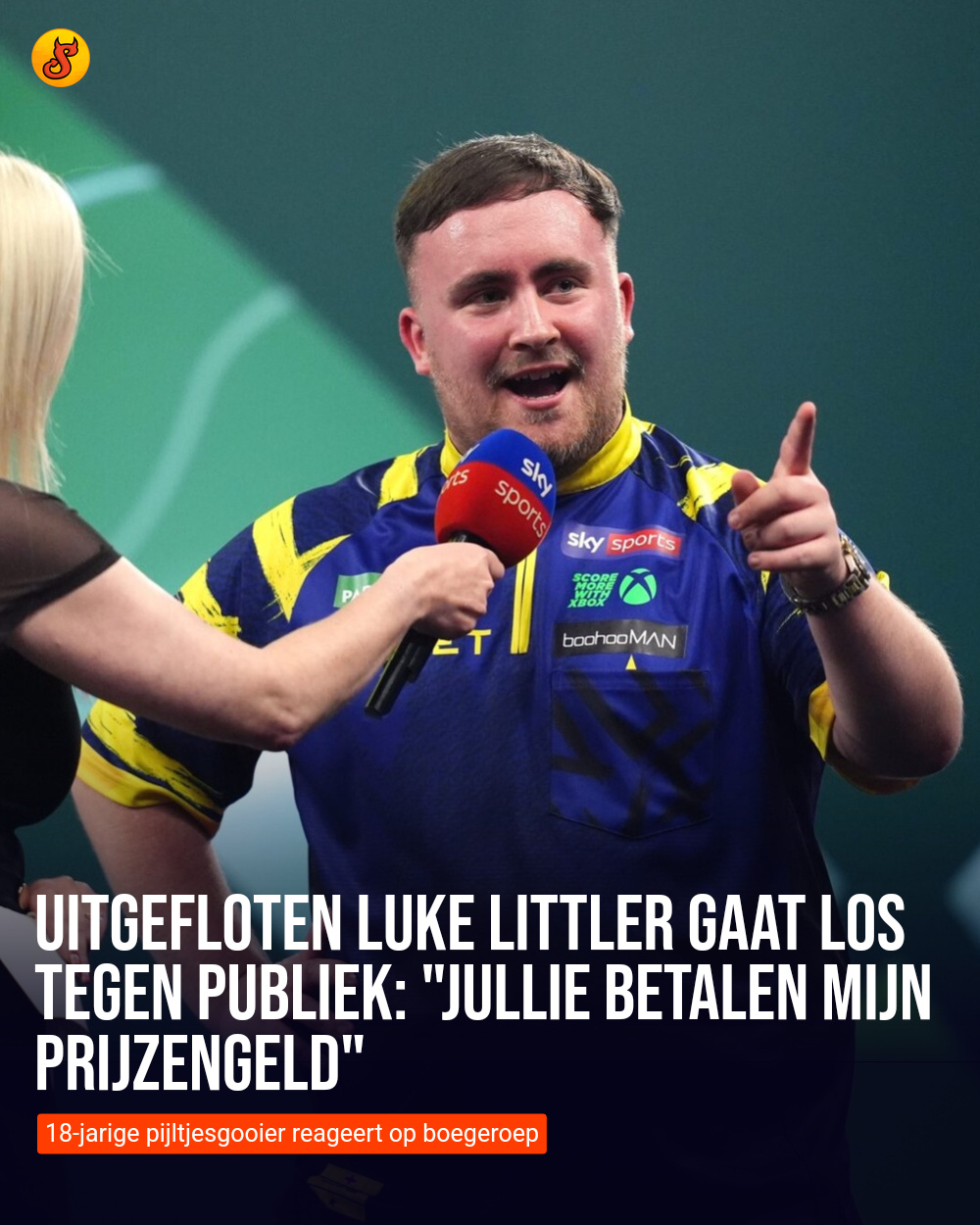Uitgefloten Luke Littler gaat los tegen publiek: "Jullie betalen mijn prijzengeld"