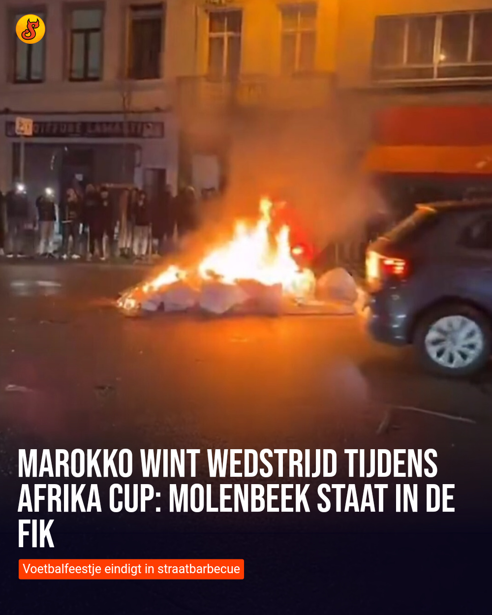 Marokko wint wedstrijd tijdens Afrika Cup: Molenbeek staat in de fik