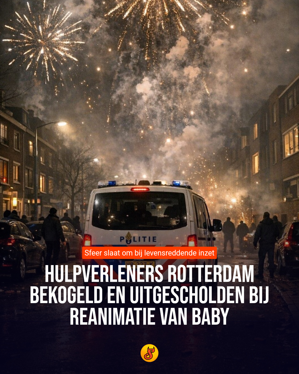 Hulpverleners Rotterdam bekogeld en uitgescholden bij reanimatie van baby
