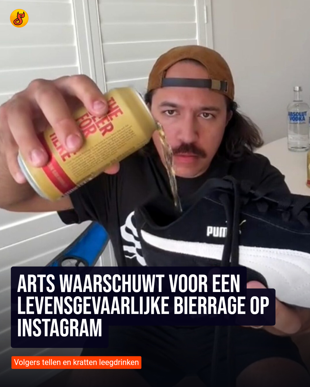 Arts waarschuwt voor een levensgevaarlijke bierrage op Instagram