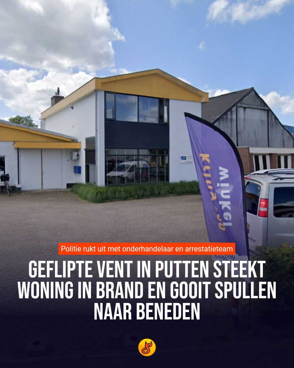 Geflipte vent in Putten steekt woning in brand en gooit spullen naar beneden