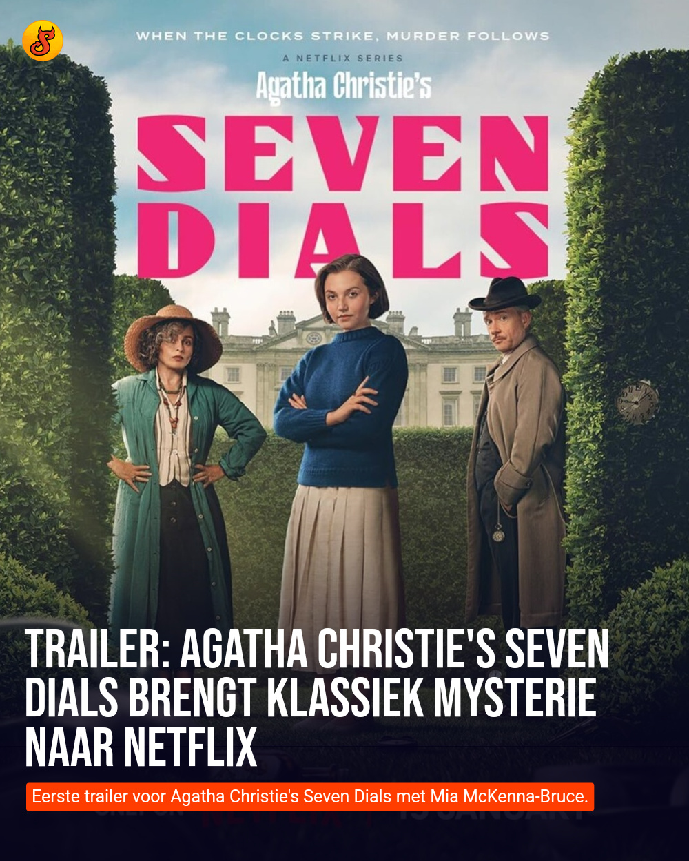 Trailer: Agatha Christie's Seven Dials brengt klassiek mysterie naar Netflix
