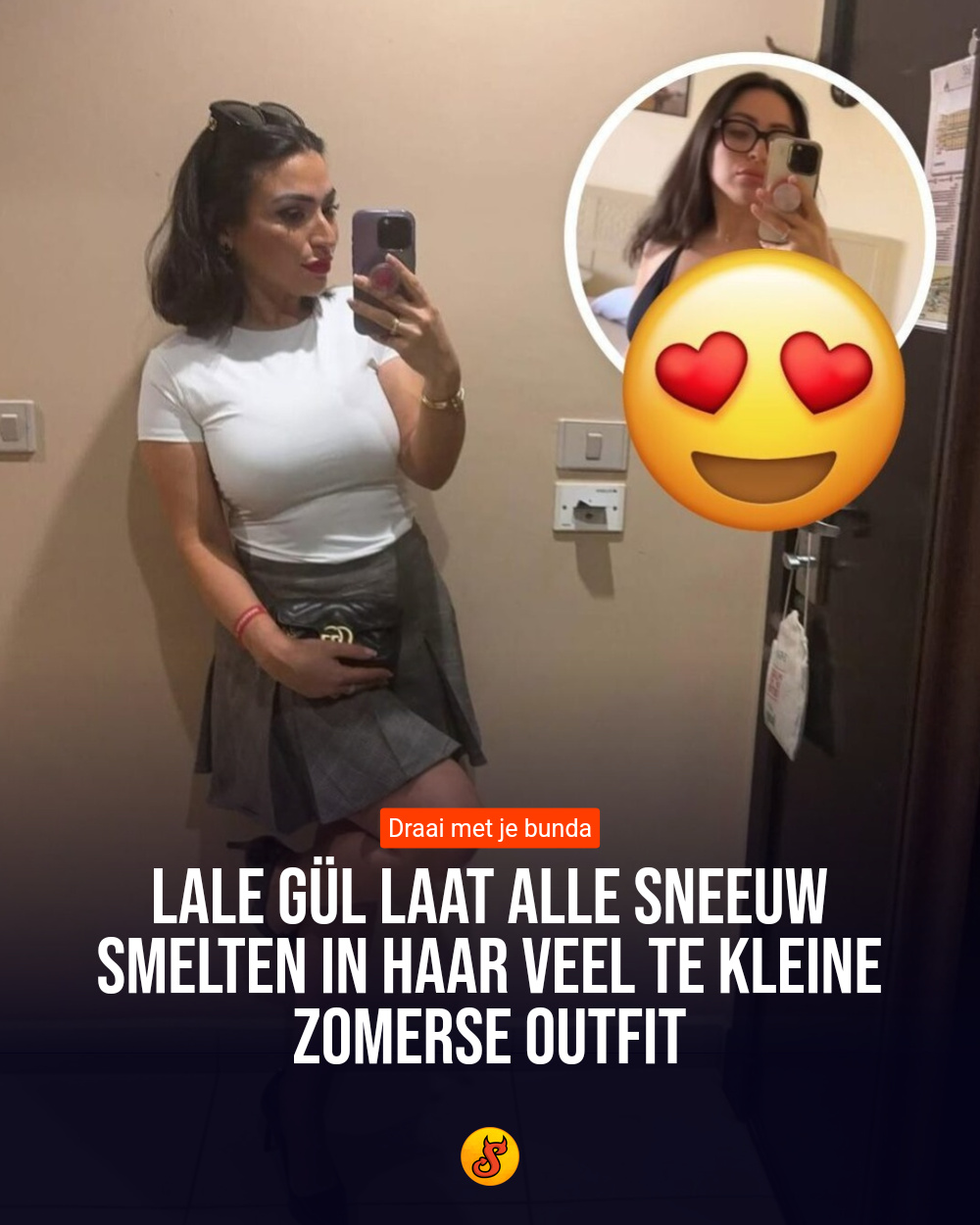 Lale Gül laat alle sneeuw smelten in haar veel te kleine zomerse outfit