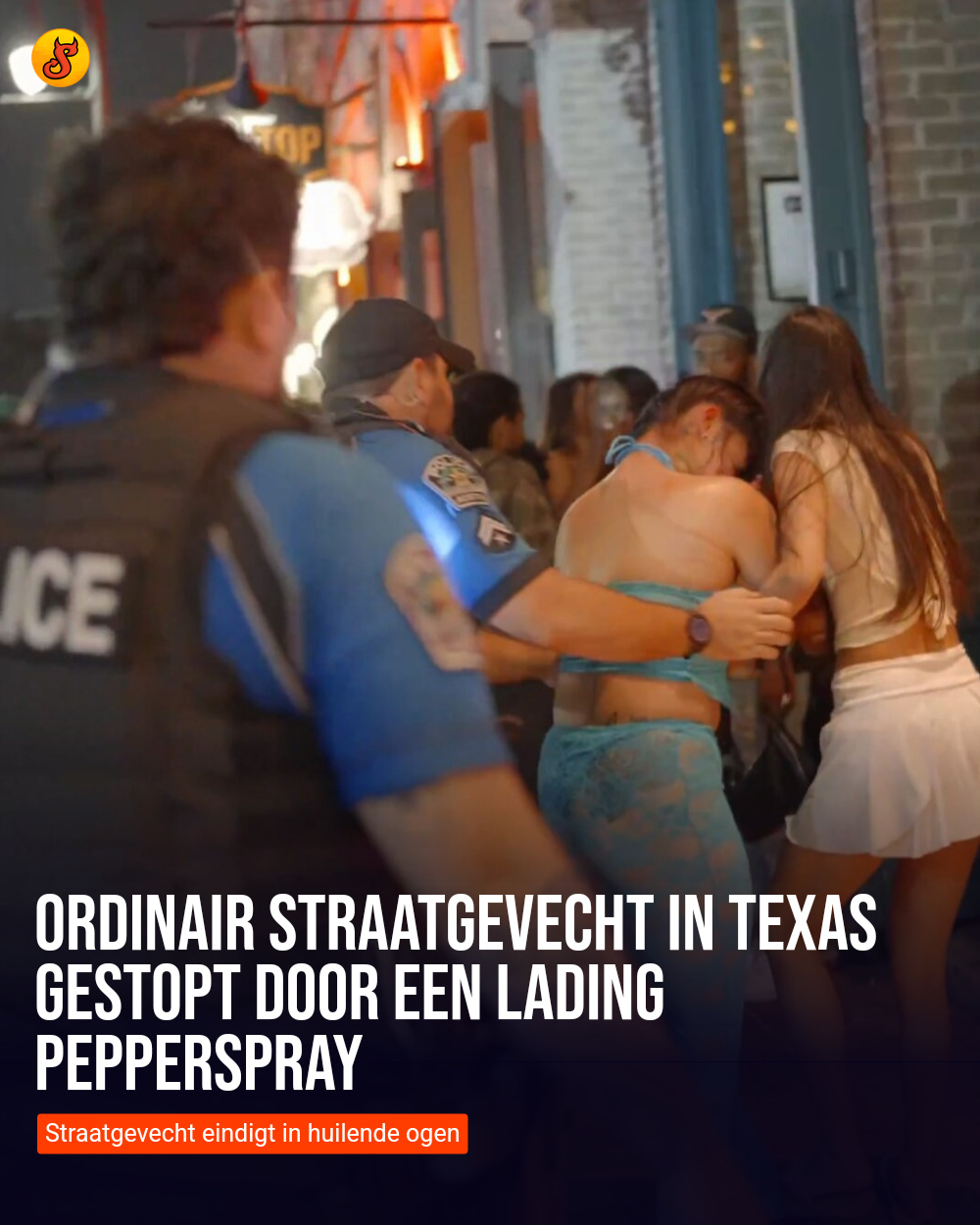 Ordinair straatgevecht in Texas gestopt door een lading pepperspray