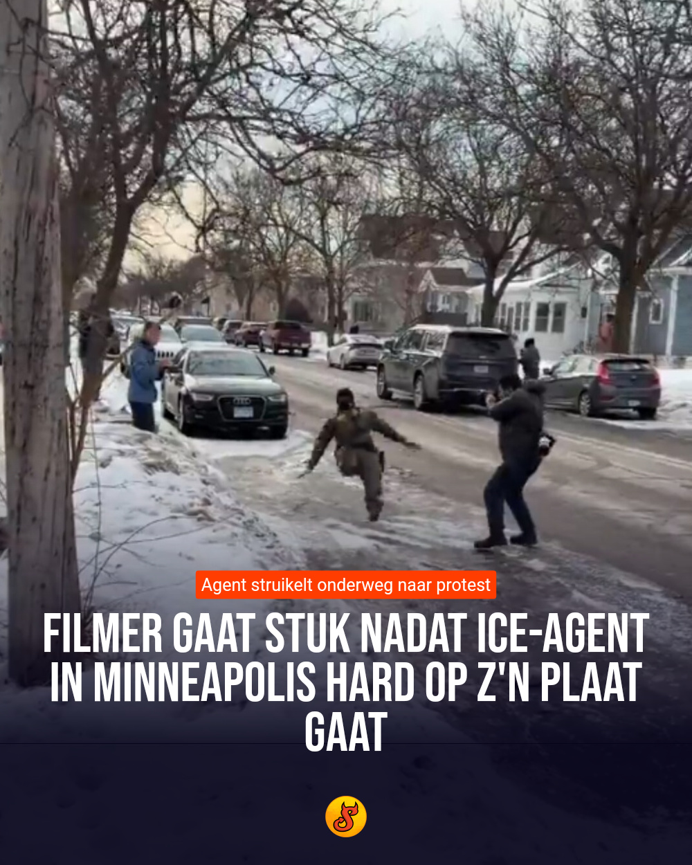Filmer gaat stuk nadat ICE-agent in Minneapolis hard op z'n plaat gaat