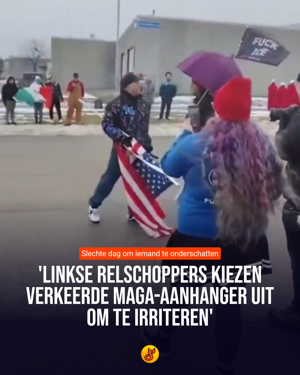 'Linkse relschoppers kiezen verkeerde MAGA-aanhanger uit om te irriteren'