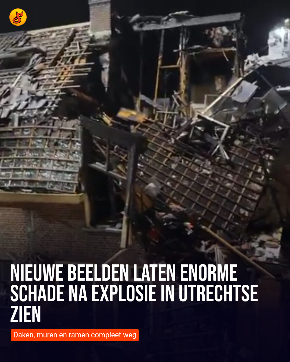 Nieuwe beelden laten enorme schade na explosie in Utrechtse zien