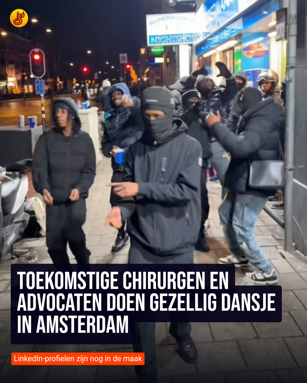 Toekomstige chirurgen en advocaten doen gezellig dansje in Amsterdam