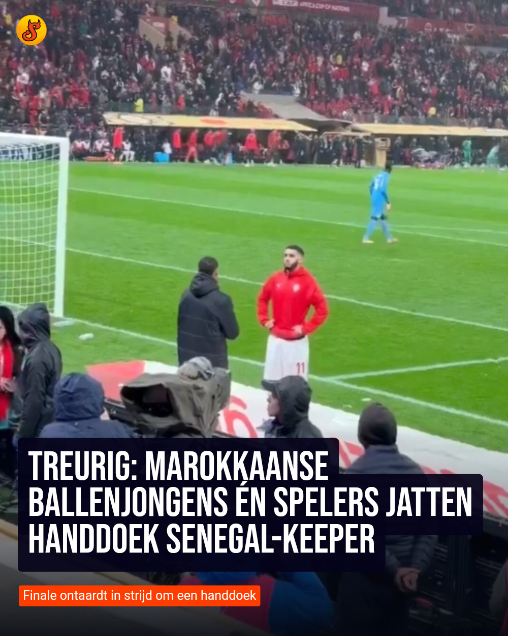 Treurig: Marokkaanse ballenjongens én spelers jatten handdoek Senegal-keeper