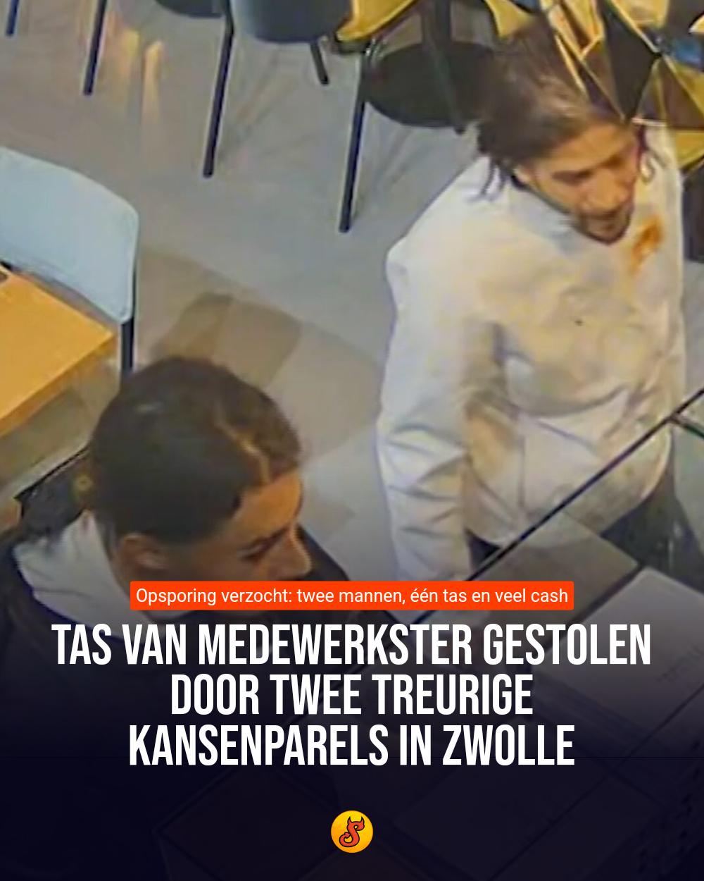 Tas van medewerkster gestolen door twee treurige kansenparels in Zwolle