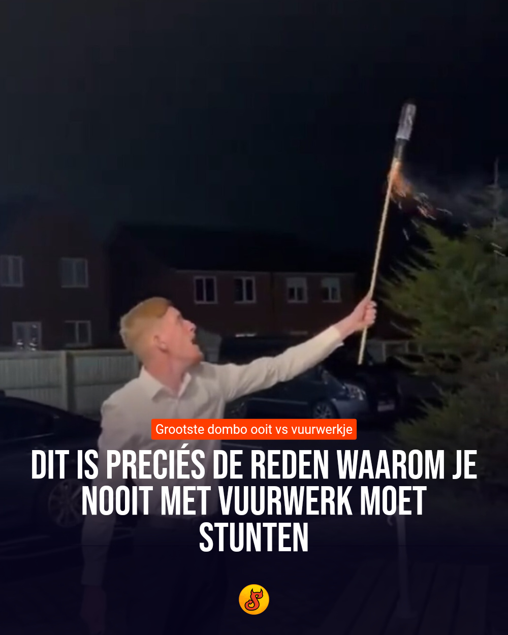 Dit is preciés de reden waarom je nooit met vuurwerk moet stunten