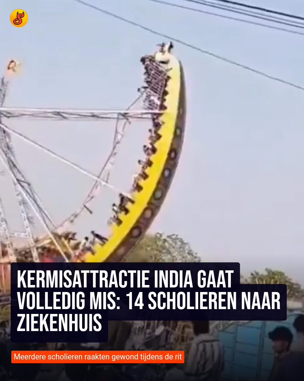 Kermisattractie India gaat volledig mis: 14 scholieren naar ziekenhuis
