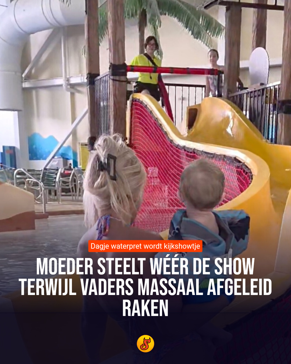 Moeder steelt wéér de show terwijl vaders massaal afgeleid raken