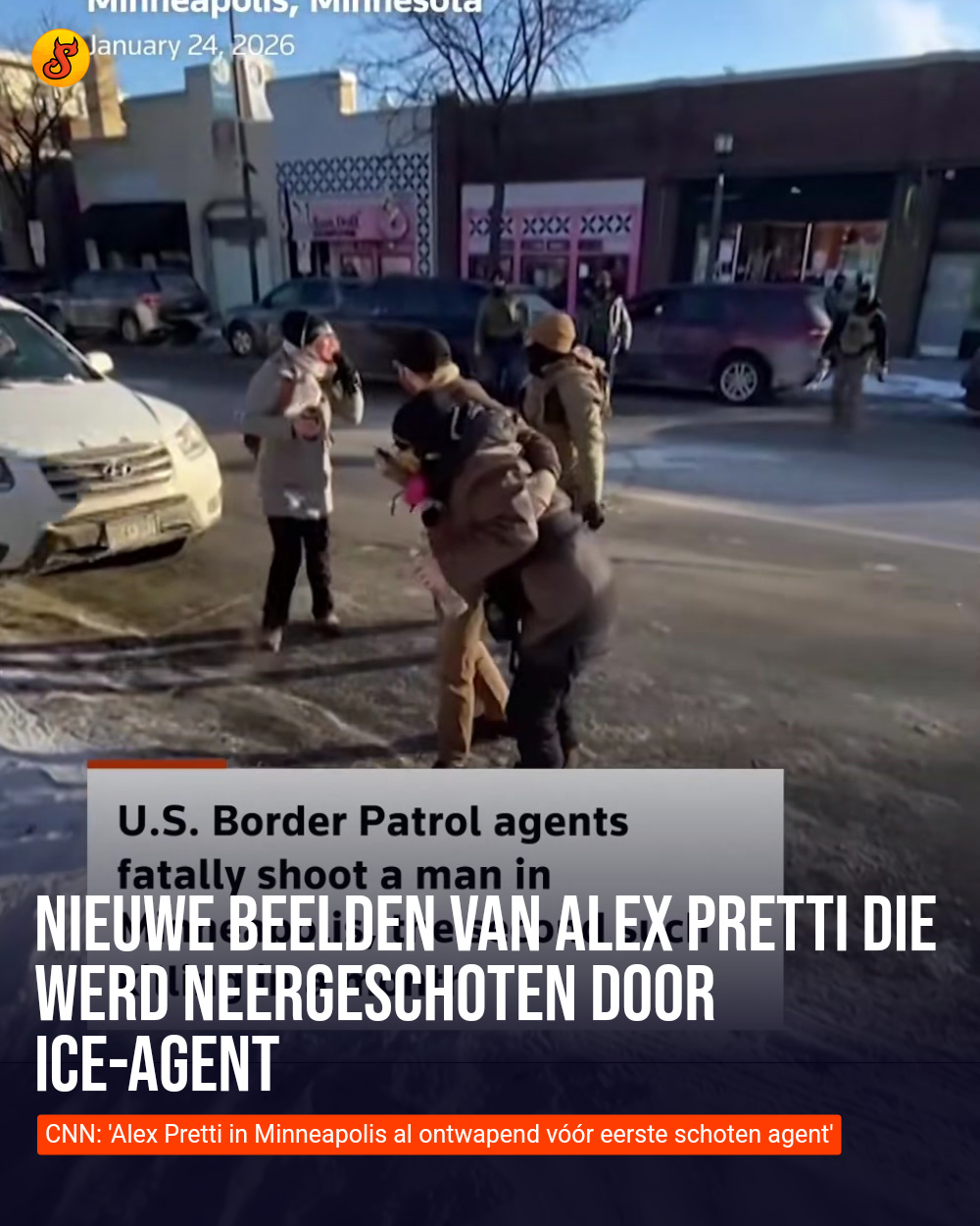 Nieuwe beelden van Alex Pretti die werd neergeschoten door ICE-agent